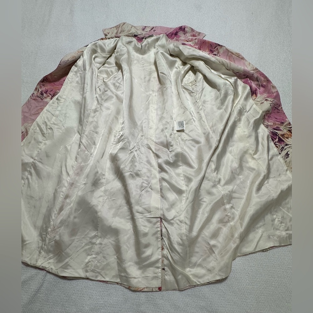 Marina Rinaldi Size 21 Floral Viscose/Cotton Blend Duster 3/4 Sleeve Coat Lined - Picture 8 of 16